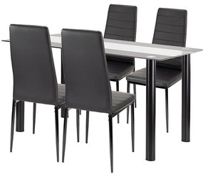 Norman 4+1 set de sufragerie negru