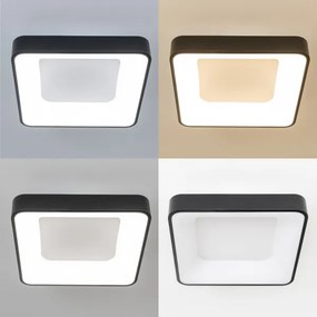 Brilagi - Plafonieră LED dimabilă FALCON II, 80 W, 230 V, 40 x 40 cm, neagră + telecomandă