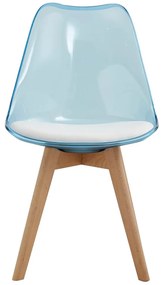Scaun sufragerie Bralla 2 (transparent + albastru + fag + alb) . 1116241