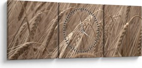 Tablou - Câmpul de aur (cu ceas) (90x30 cm)
