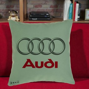 Perna Personalizata cu emblema Audi, 40x40 cm, Verde, Husa Detasabila, Perna Inclusa, BEKZ®
