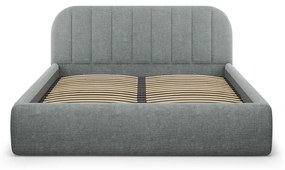 Pat matrimonial gri închis tapițat cu spațiu de depozitare cu somieră 180x200 cm Juno – Windsor &amp; Co Sofas