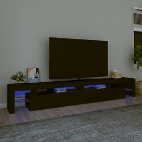 3152779 vidaXL Comodă TV cu lumini LED, negru, 260x36,5x40cm