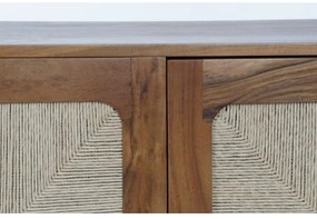 Etajeră din lemn de acacia și rattan, H181 cm, „Savanah”