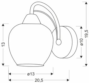 Lampă de perete TOBIAS 1xE27/40W/230V crom lucios