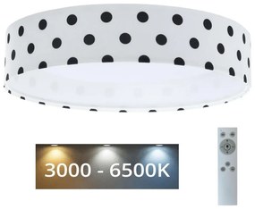 Plafonieră LED dimabilă GALAXY KIDS LED/24W/230V alb/negru buline + telecomandă