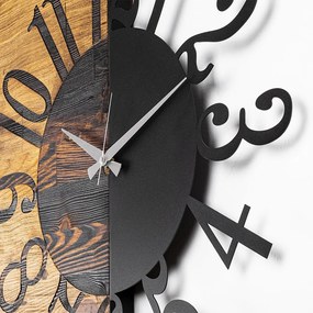 Ceas Decorativ de Perete Wooden Clock 7, Lemn / Metal