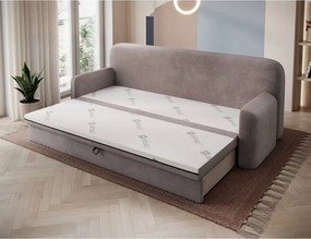 Canapea maro extensibilă/cu spațiu de depozitare cu tapițerie din catifea reiată 236 cm Elioss – ELTAP