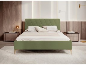 Pat matrimonial 180 cm Tikka 180  (măslin + auriu). 1099423