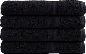 vidaXL Prosoape de saună premium SOLUND 4 buc. negru 80x200 cm 600 gsm