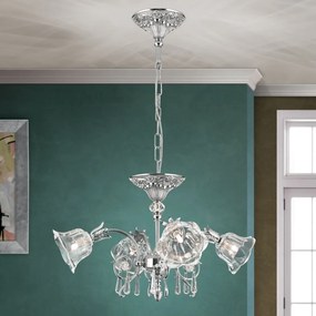 Candelabru cristal design lux LA BOHEME D-60cm 4L antique silver