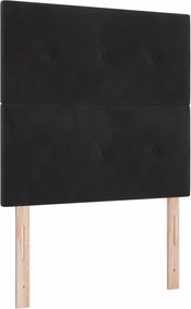 vidaXL Pat cu arc LED cu saltea cu headboard Negru 80 x 200 cm Catifea