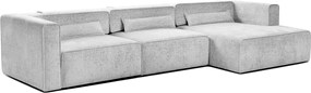Colțar Extensibil 5 locuri ZANETTO, cu ladă de depozitare, 340x157x70 cm, Gri-Argintiu-Onyx / Dreapta