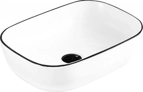 Mexen Rita chiuvetă pentru blat 45 x 32 cm, albă/neagră margine - 21084507