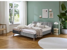 Pat matrimonial gri tapițat fără somieră 180x200 cm Joker – Meise Möbel