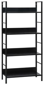 vidaXL Etajeră cărți 4 rafturi, negru, 60x27,6x124,5 cm lemn prelucrat