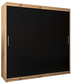 Dulap de haine 200 cm Toki (stejar artisan + negru mat). 1064854