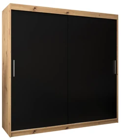 Dulap de haine 200 cm Toki (stejar artisan + negru mat). 1064854