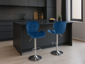Scaun de bar WEST VELVET, albastra