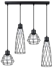 Lustră pe cablu Sollux SL.1167 SUBA 4xE27/15W/230V negru