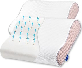 Set 2X perne ortopedice Suporto®️Nocturna, spuma cu memorie 55 x 35 x 11 cm cu perforatii