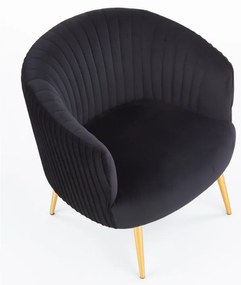 Fotoliu Crown, negru / auriu