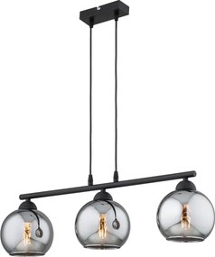 Brilagi - Lustră suspendată pe cablu DIOR 3xE27/60W/230V negru/gri fumuriu