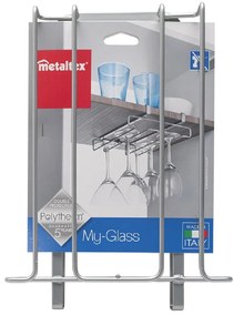 Suport suspendat pentru 8 pahare Metaltex Glass, lungime 20 cm
