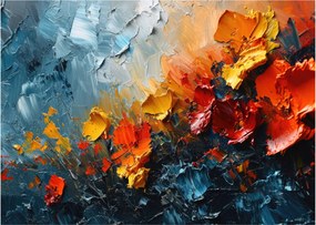 Tablou pe sticlă - Pictură abstractă de flori III. (70x50 cm)