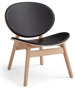 Fotoliu din lemn de stejar cu tapițerie din piele Findahl Hammel One