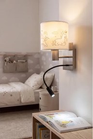Brilagi - Lampă LED flexibilă BOBO 1xE27/25W/230V + LED/3W m. crom/alb/cu unicorni