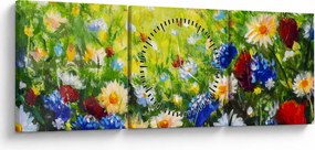 Tablou - Flori sălbatice (cu ceas) (90x30 cm)