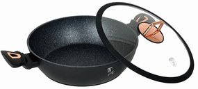 Cratiță marmorată cu capac 28 cm, 3.8L – Berlinger Haus Black Rose Collection BH 1640N, cu strat titan, design elegant, neagră