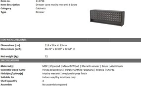 Comoda design elegant LUX Jane L, cafeniu-Mocha 113798 HZ