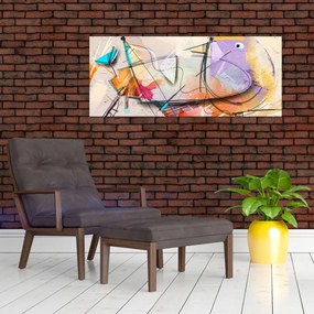 Tablou - Abstract, pasăre (120x50 cm)