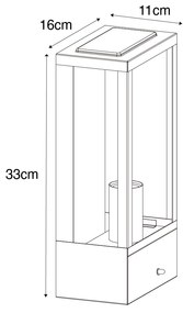 Aplică de perete exterioară neagră cu senzor crepuscular auriu - Rotterdam