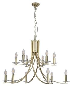 Searchlight 41612-12SB - Candelabru suspendat pe lanț ASCONA 12xE14/60W/230V