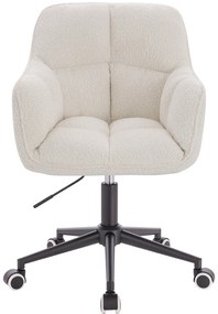 HR550K Scaun Crem Boucle cu Bază Neagră