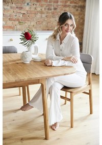 Masă de dining în culoare naturală din lemn de stejar 90x200 cm Twig – The Beds