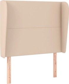 vidaXL Tăblie pat cu aripioare cappuccino 103x23x118/128 cm piele eco