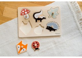 Puzzle (număr de piese 6) de inserat din lemn Forest – Kindsgut