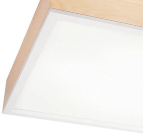 Plafonieră NATURAL SQUARE 4xE27/15W/230V 48x48 cm pin/alb