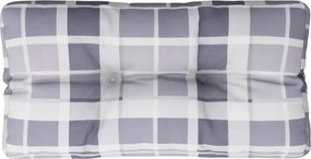 vidaXL Pernă de paleți, gri carouri, 80x40x12 cm, material textil