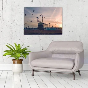 Tablou cu moară de vânt (70x50 cm), în 40 de alte dimensiuni noi