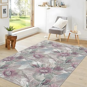 Covor mov/gri lavabil 160x230 cm Dusty Flowers – Mila Home