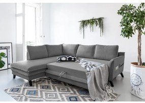 Colțar extensibil cu șezlong pe partea stângă Miuform Charming Charlie L, gri