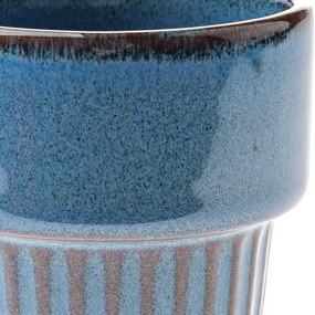 Set de 4 căni ceramice Rustik 100 ml, albastru