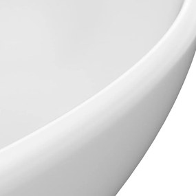 Chiuveta de lux, alb mat, 40 x 33 cm, ceramica, forma ovala matte white