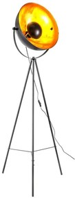 Lampadar de podea din metal negru cu auriu stil retro TIMO