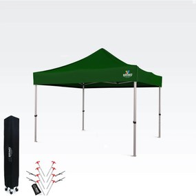 Foișor de grădină pliabil 3x3 m | Protecție UV/PVC premium | Construcție robustă BRIMO | Montaj rapid fără scule - fără pereți - Verde